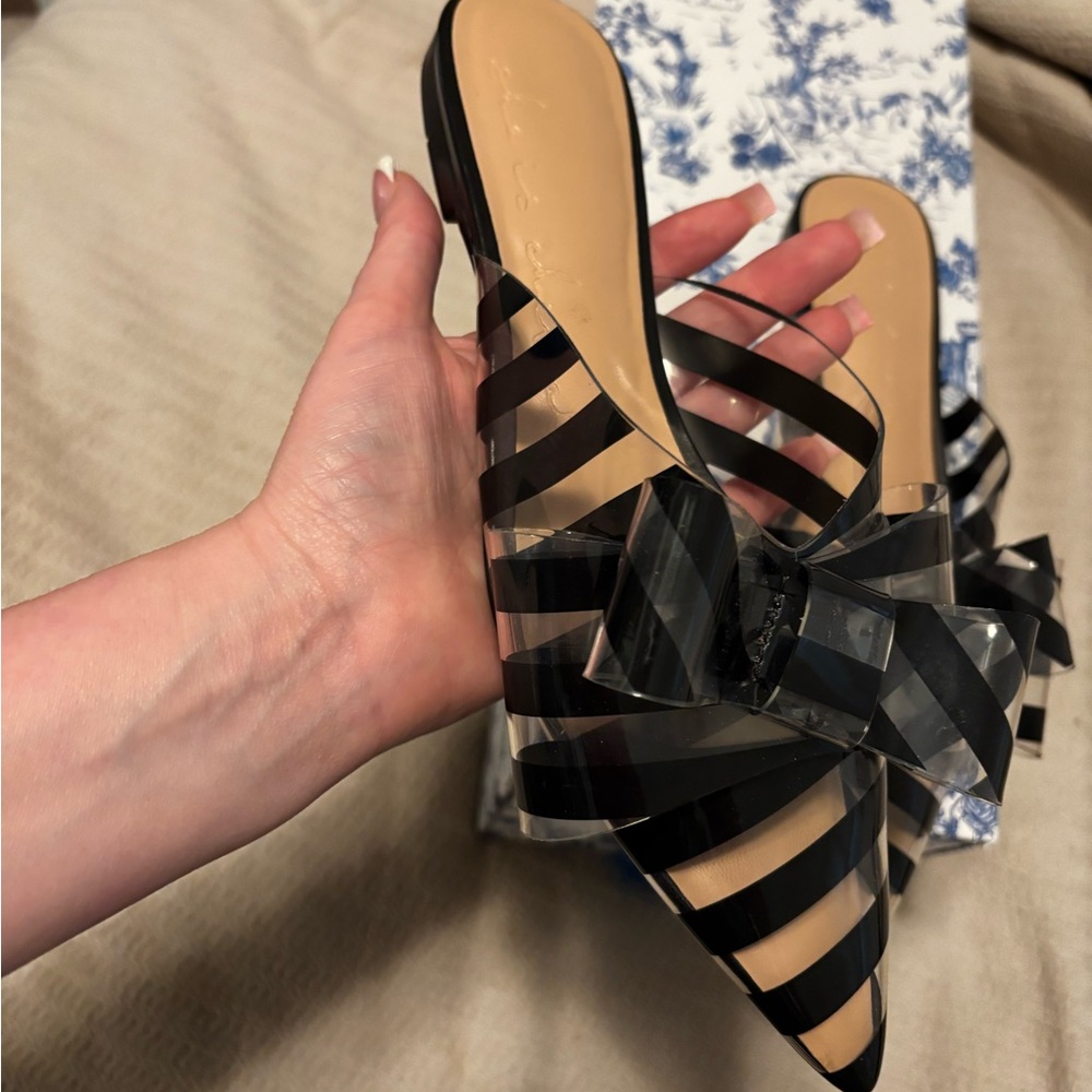 Stylish Black Striped Women's Mules